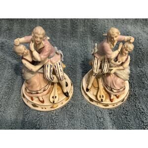 Andrea Courtship Hand Painted Vintage Porcelain Figurine Occupied Japan Lot Of 2